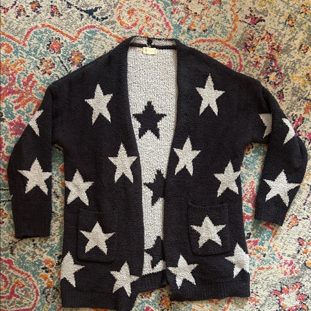 Altar’d State Star Patterned Black and Gray Women's cozy Sweater